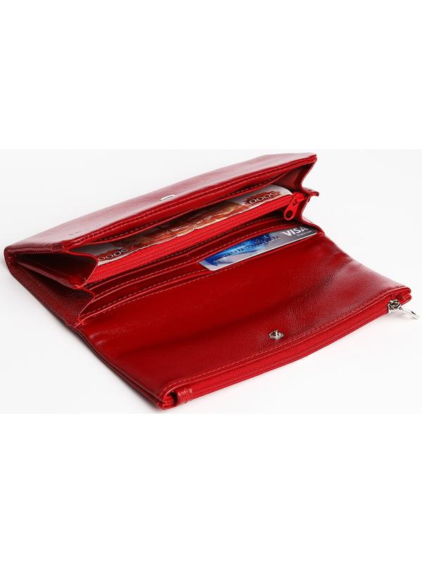 Кошелёк на молнии, цвет красный