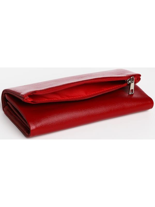 Кошелёк на молнии, цвет красный