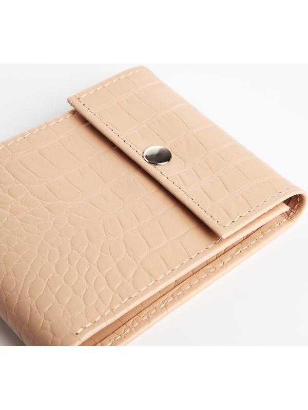 Кошелёк на кнопке, цвет пудровый