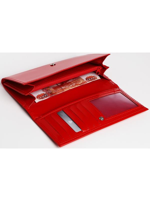 Кошелёк на кнопке, цвет красный