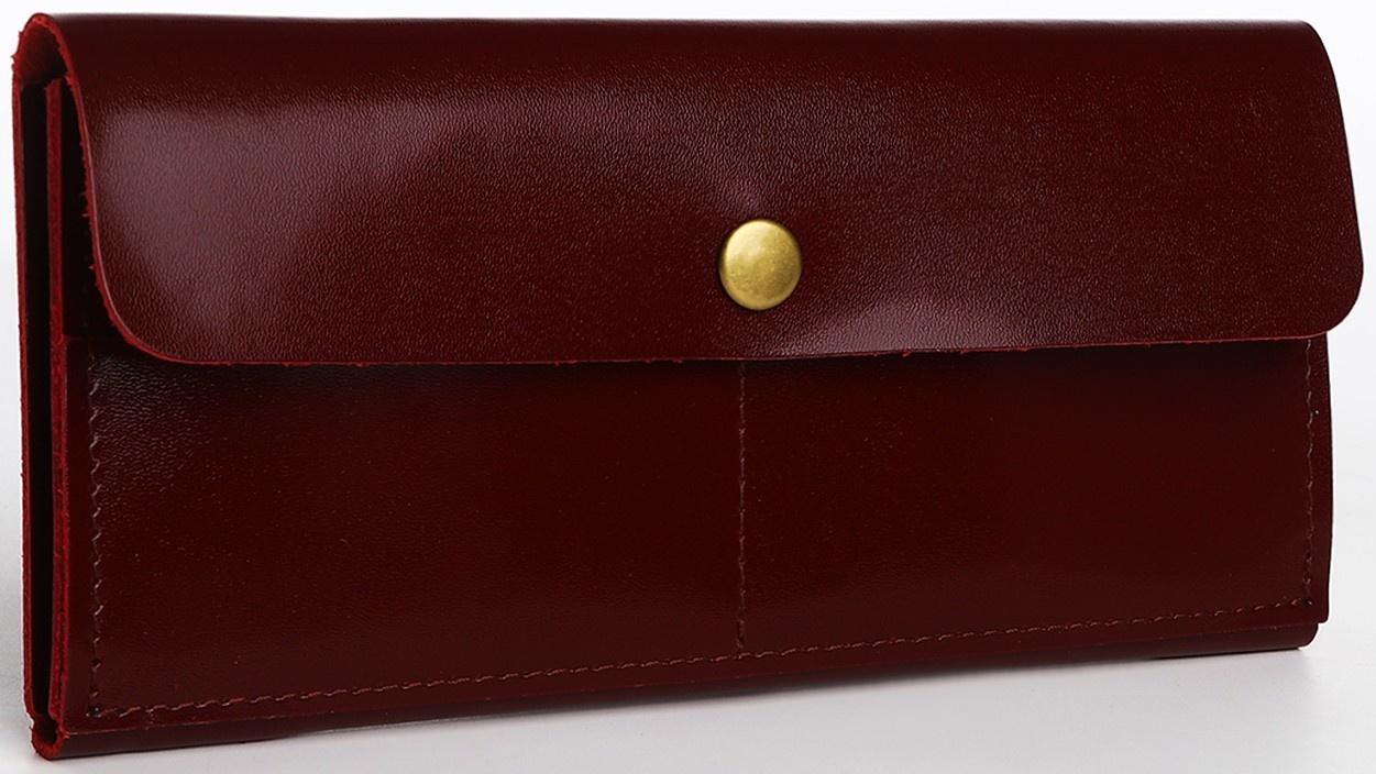 Кошелёк на кнопке, цвет бордовый