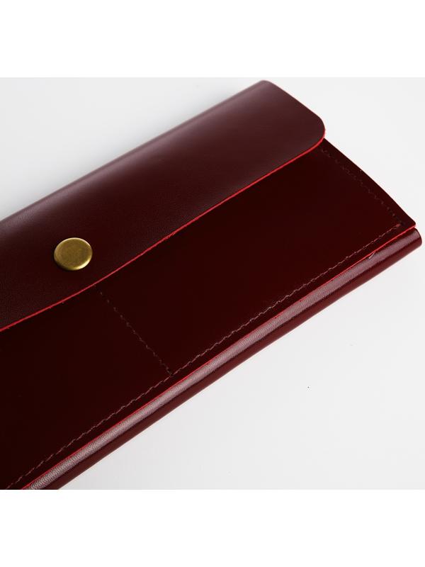 Кошелёк на кнопке, цвет бордовый