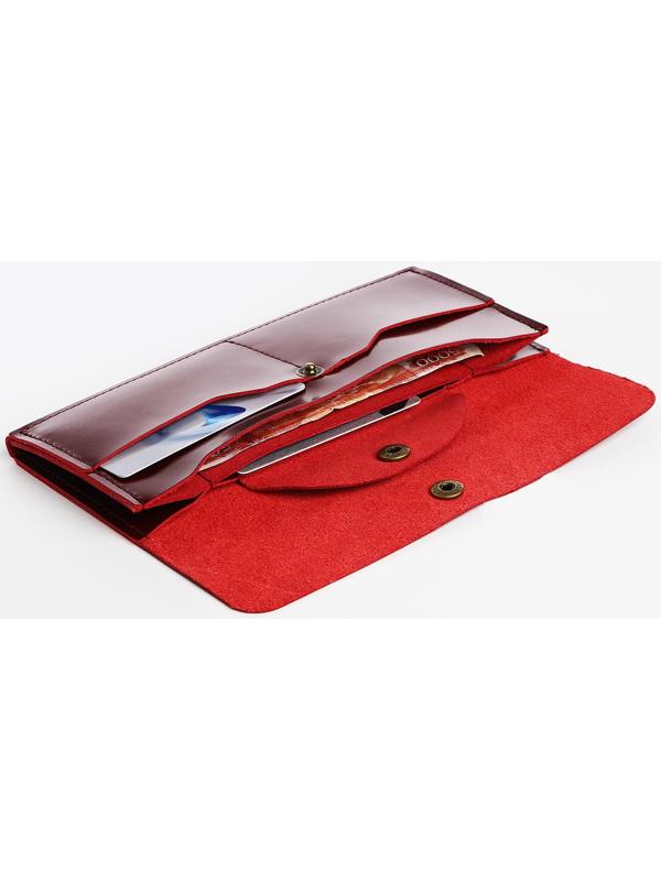 Кошелёк на кнопке, цвет бордовый