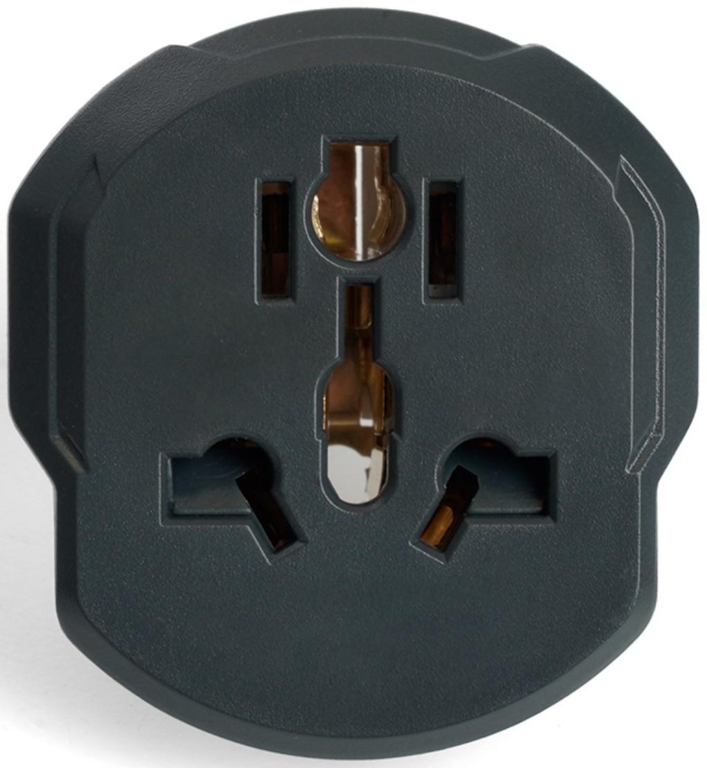 ADP16-06-20 Адаптер-переходник для евровилки ультраплоский с/з, 250В, 16A, серый/белый