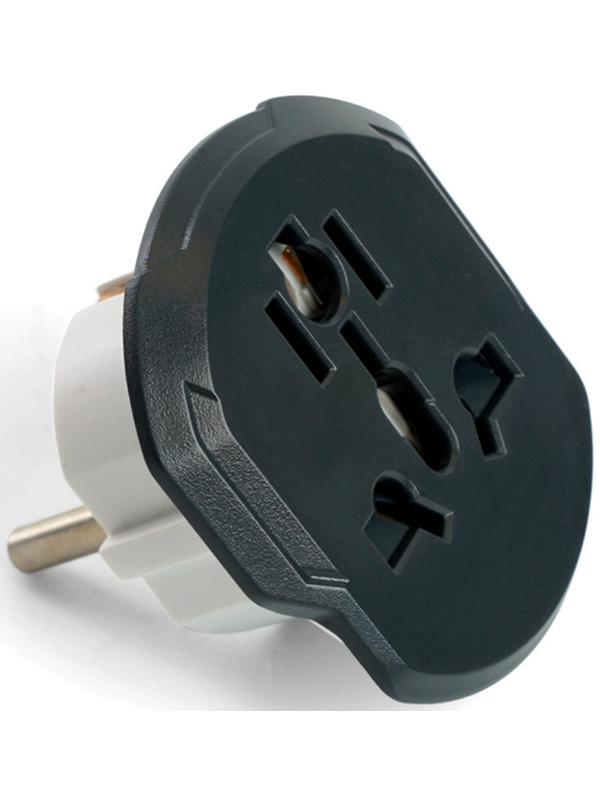 ADP16-06-20 Адаптер-переходник для евровилки ультраплоский с/з, 250В, 16A, серый/белый