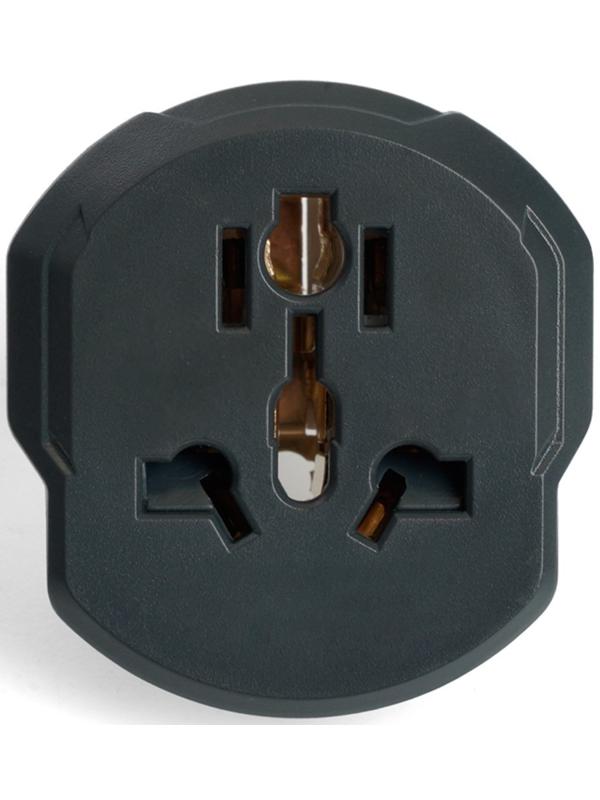 ADP16-06-20 Адаптер-переходник для евровилки ультраплоский с/з, 250В, 16A, серый/белый