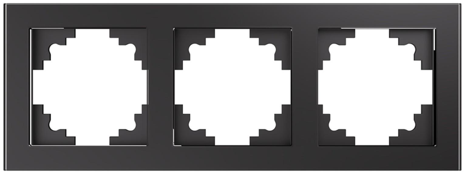 Рамка 3-местная, стекло, серия Катрин, GFR00-7003-06, графит