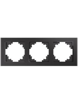 Рамка 3-местная, стекло, серия Катрин, GFR00-7003-06, графит