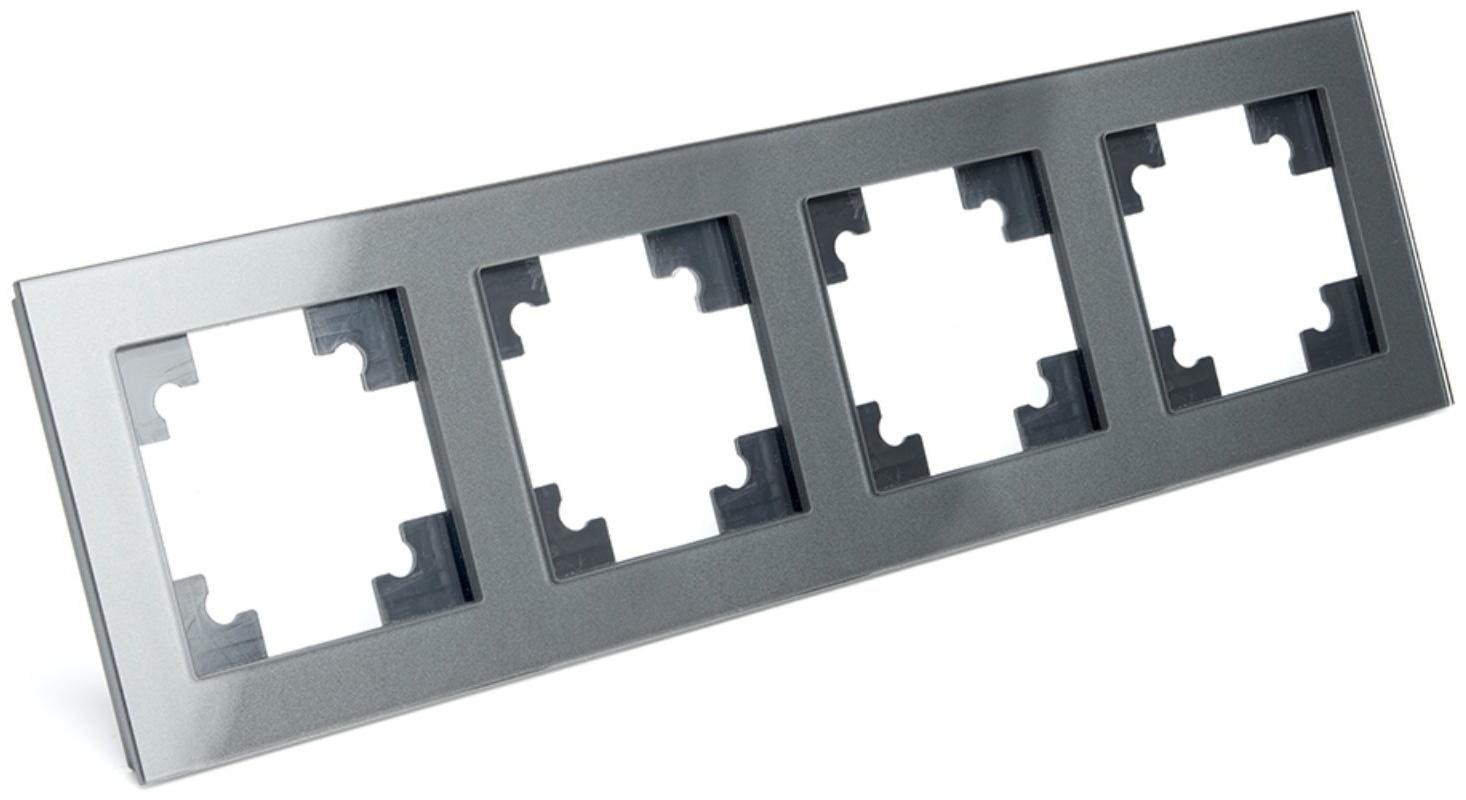 Рамка 4-местная, стекло, серия Катрин, GFR00-7004-06, графит