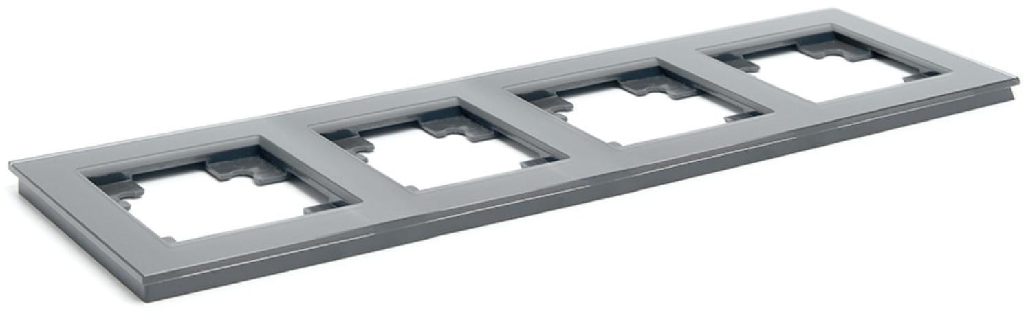 Рамка 4-местная, стекло, серия Катрин, GFR00-7004-06, графит