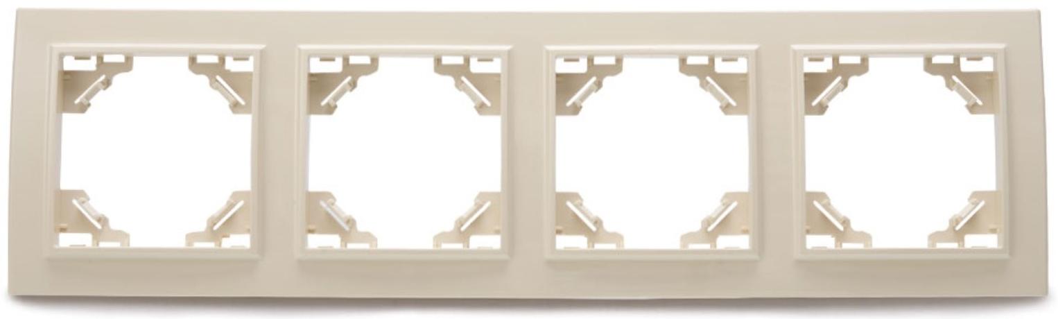Рамка четыреххместная горизонтальная, серия Эрна, PFR00-9004-02, слоновая кость