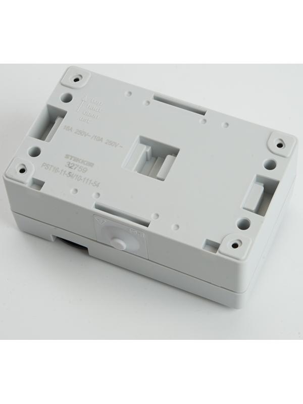 Блок: розетка 1-местная с/з + выключатель 1-клавишный, PST16-11-54/10-111-54, серый/графит