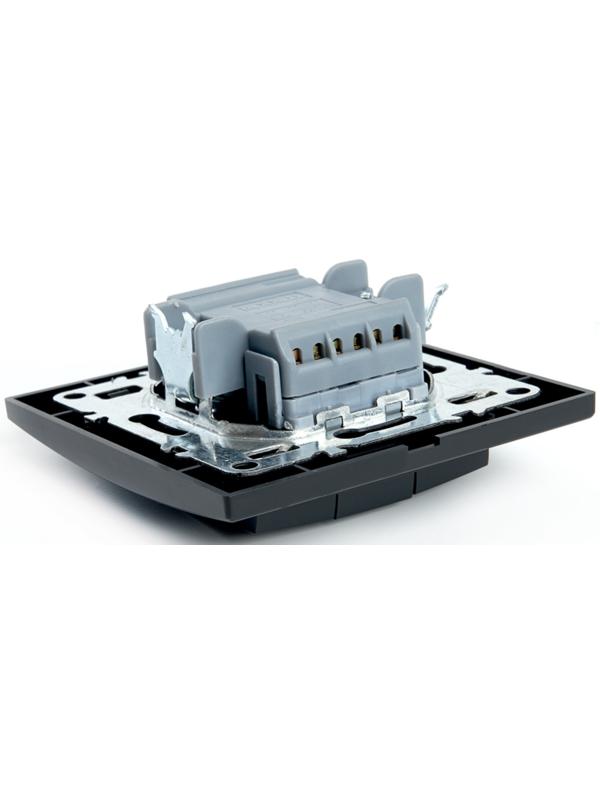 Выключатель электрический 3-клавишный, серия Эрна, PSW10-9007-03, черный