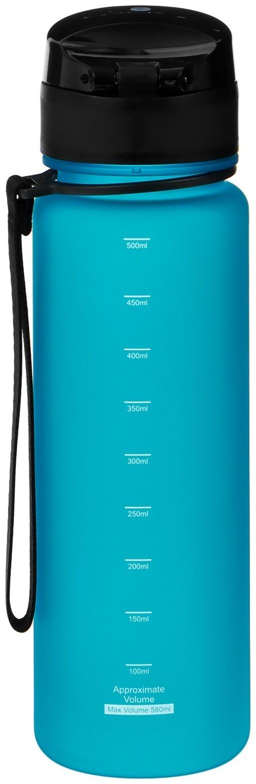 Бутылка спортивная для воды ONLYTOP Fitness, 500 мл, цвет голубой