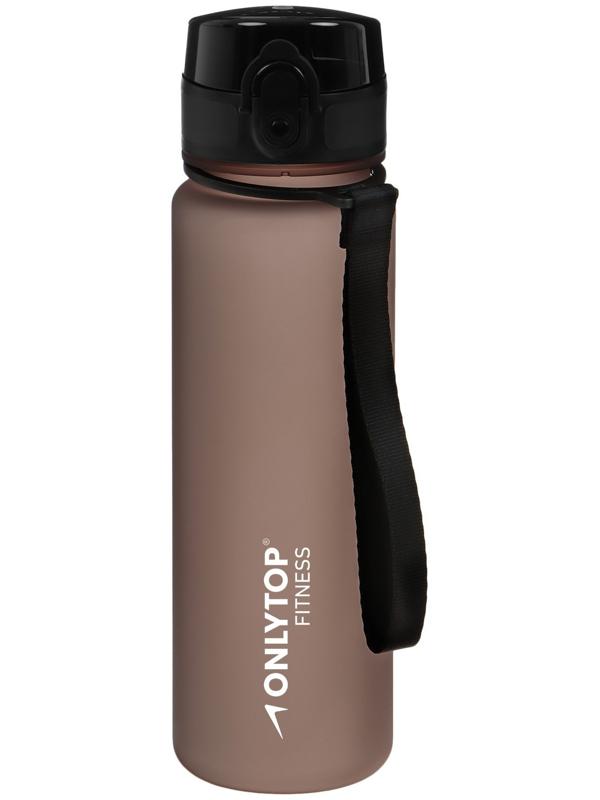 Бутылка спортивная для воды ONLYTOP Fitness, 500 мл, цвет серый