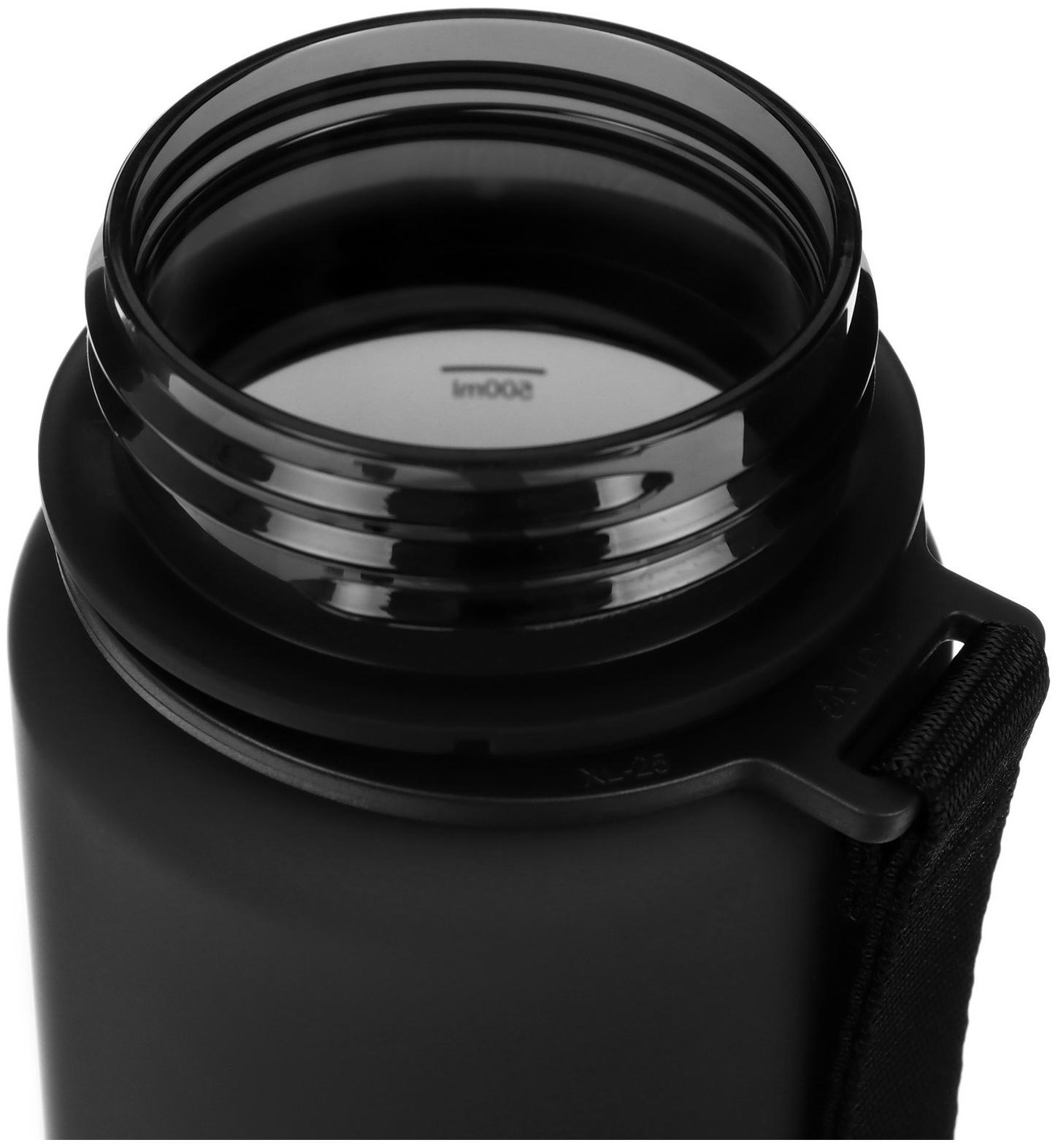 Бутылка спортивная для воды ONLYTOP, 500 мл, цвет чёрный