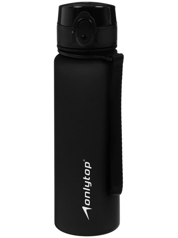 Бутылка спортивная для воды ONLYTOP, 500 мл, цвет чёрный