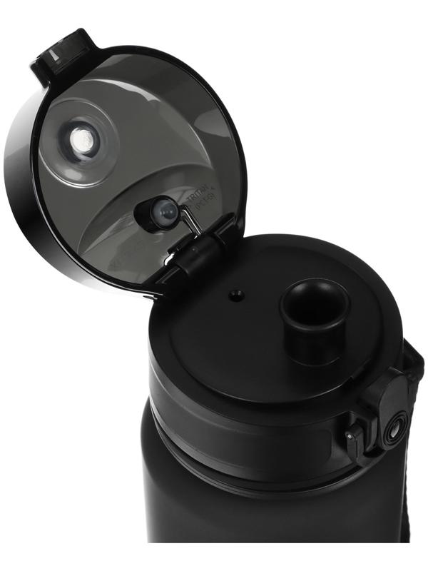 Бутылка спортивная для воды ONLYTOP, 500 мл, цвет чёрный