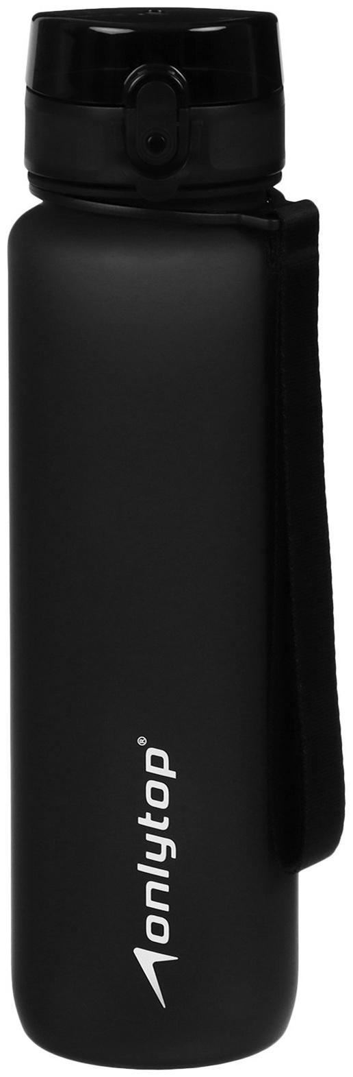 Бутылка спортивная для воды ONLYTOP, 1000 мл, цвет чёрный