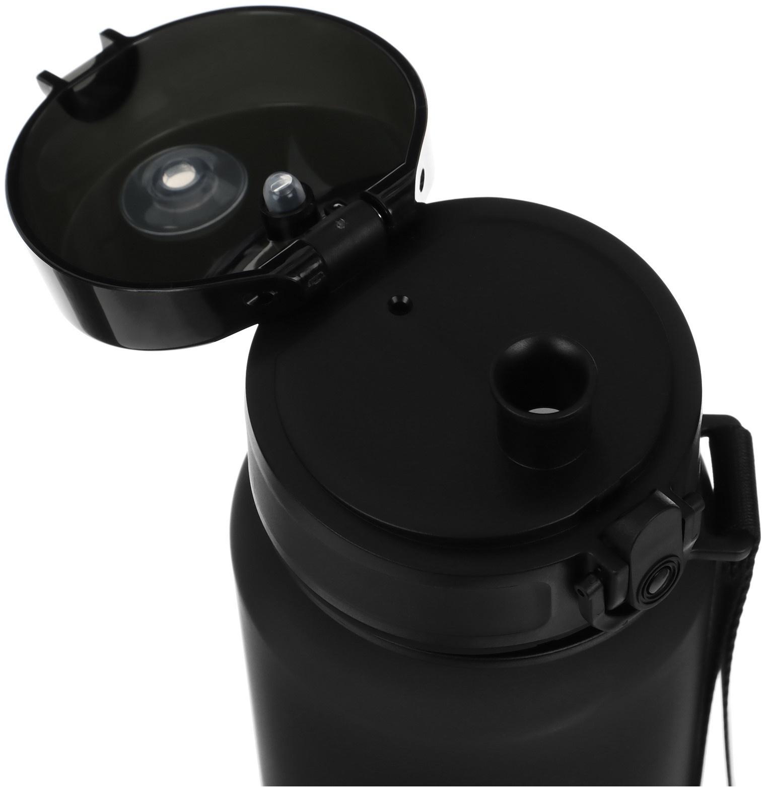 Бутылка спортивная для воды ONLYTOP, 1000 мл, цвет чёрный