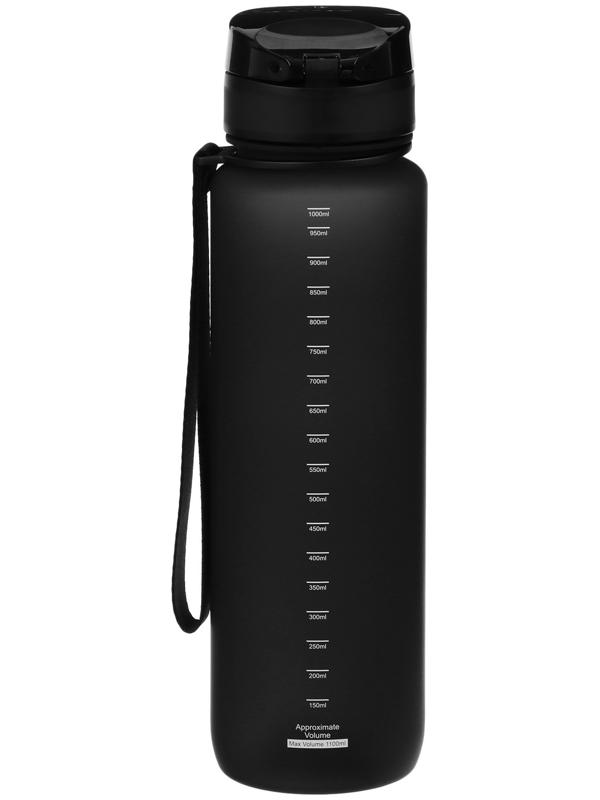 Бутылка спортивная для воды ONLYTOP, 1000 мл, цвет чёрный