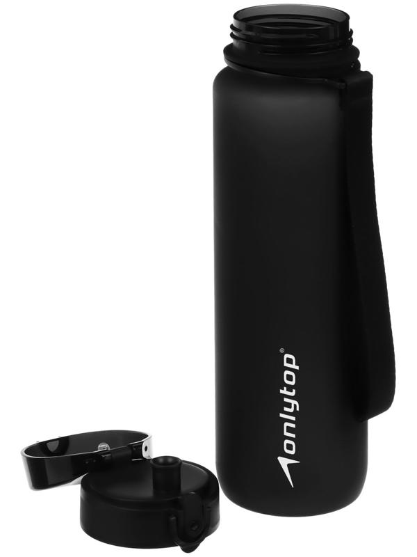 Бутылка спортивная для воды ONLYTOP, 1000 мл, цвет чёрный