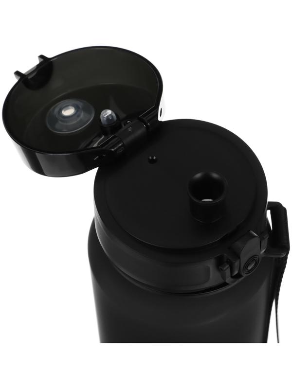 Бутылка спортивная для воды ONLYTOP, 1000 мл, цвет чёрный