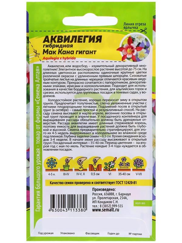 Семена Аквилегия 