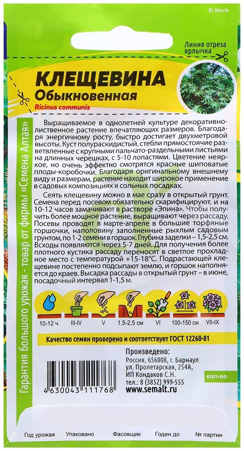 Семена Клещевина 