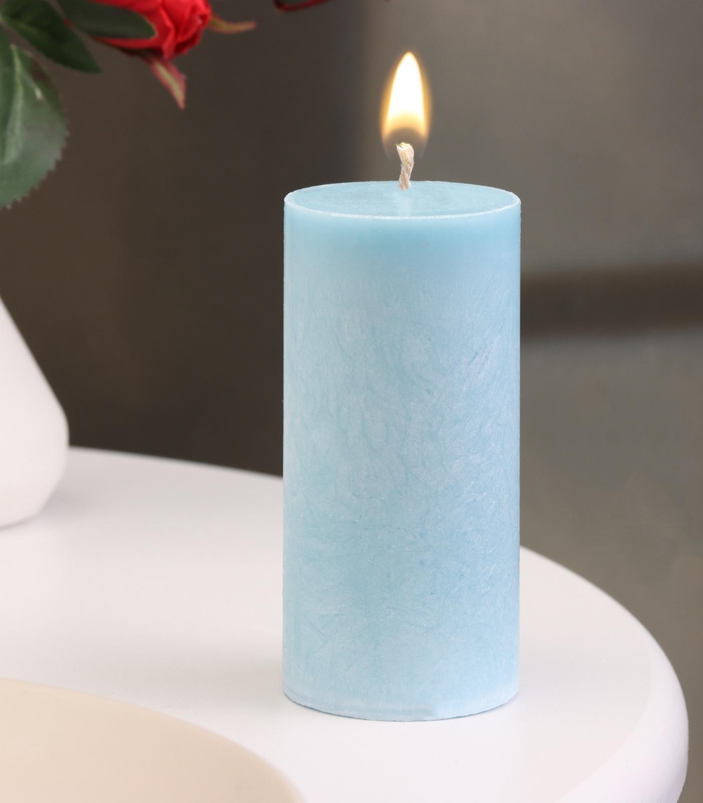 Свеча-цилиндр гладкая,5х10 см, пальмовый воск, нива, 6 ч