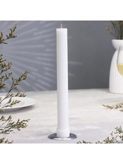 Свеча-цилиндр с ребрами, 3,5х25,5 см., пальмовый воск, белая