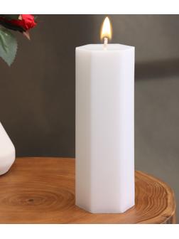 Свеча-призма гладкая, 5,5х15 см, пальмовый воск, белая