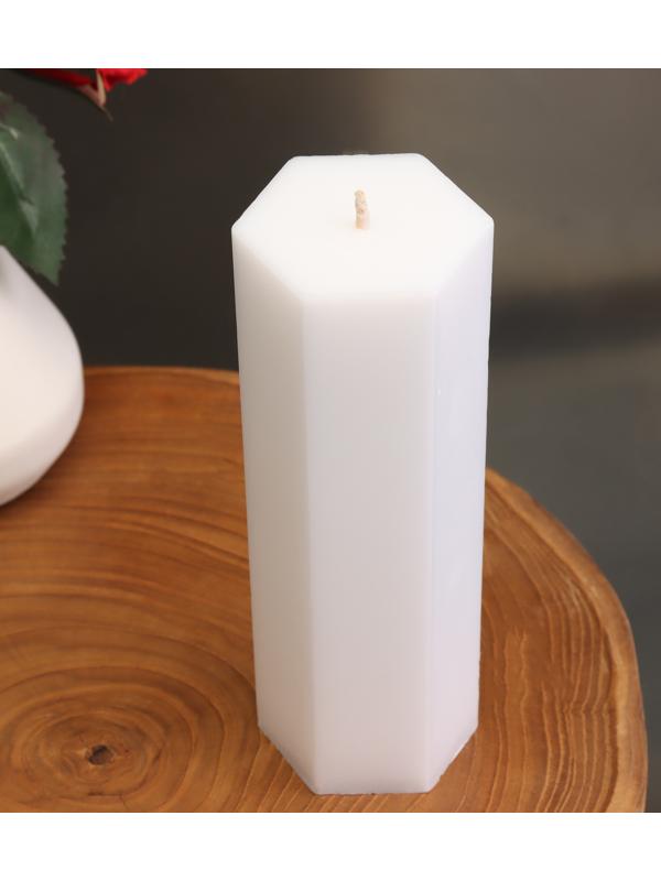 Свеча-призма гладкая, 5,5х15 см, пальмовый воск, белая