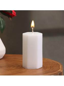 Свеча-призма гладкая, 4,5х7,5 см, пальмовый воск, белая