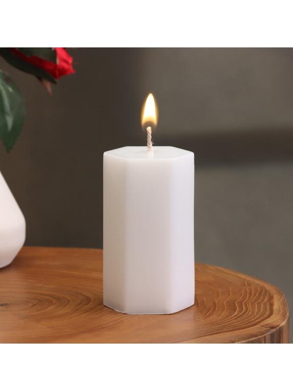 Свеча-призма гладкая, 4,5х7,5 см, пальмовый воск, белая