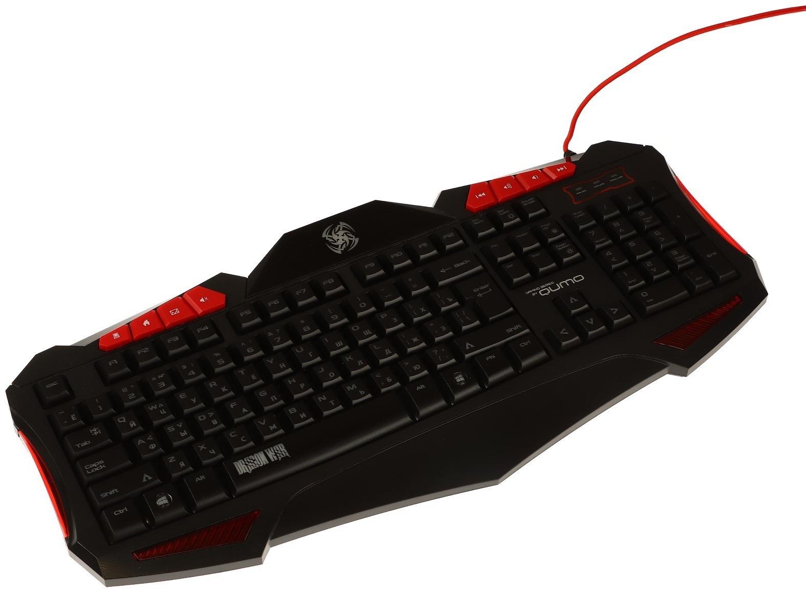 Игровой набор Qumo Axe Strike 3 в 1, клавиатура+мышь+ковер, проводной, 2400 dpi