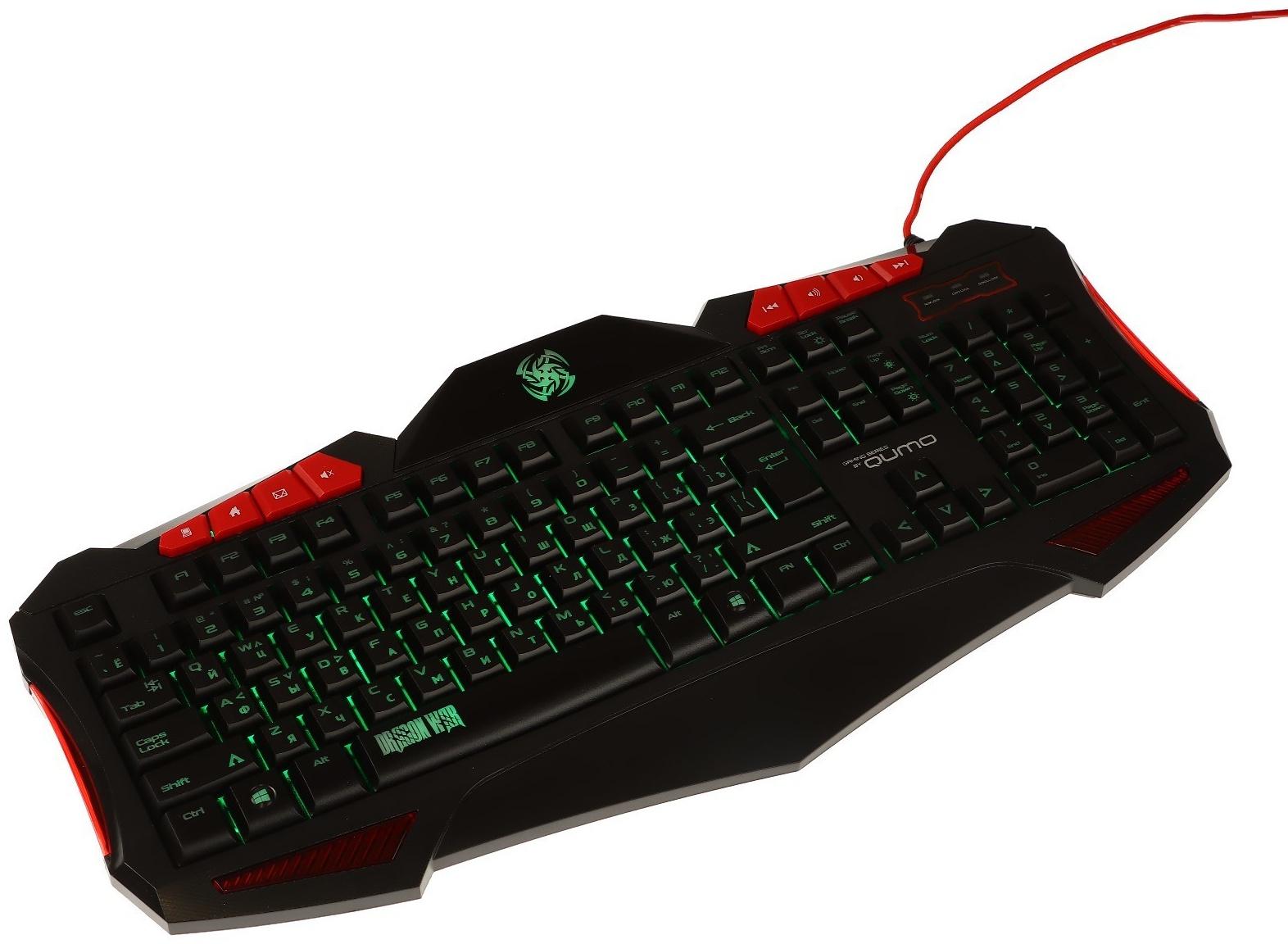 Игровой набор Qumo Axe Strike 3 в 1, клавиатура+мышь+ковер, проводной, 2400 dpi