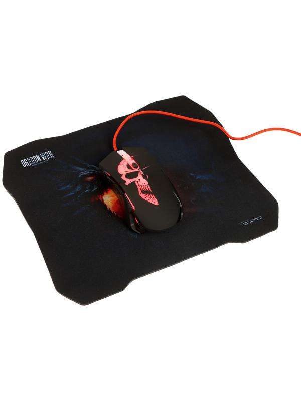 Игровой набор Qumo Axe Strike 3 в 1, клавиатура+мышь+ковер, проводной, 2400 dpi