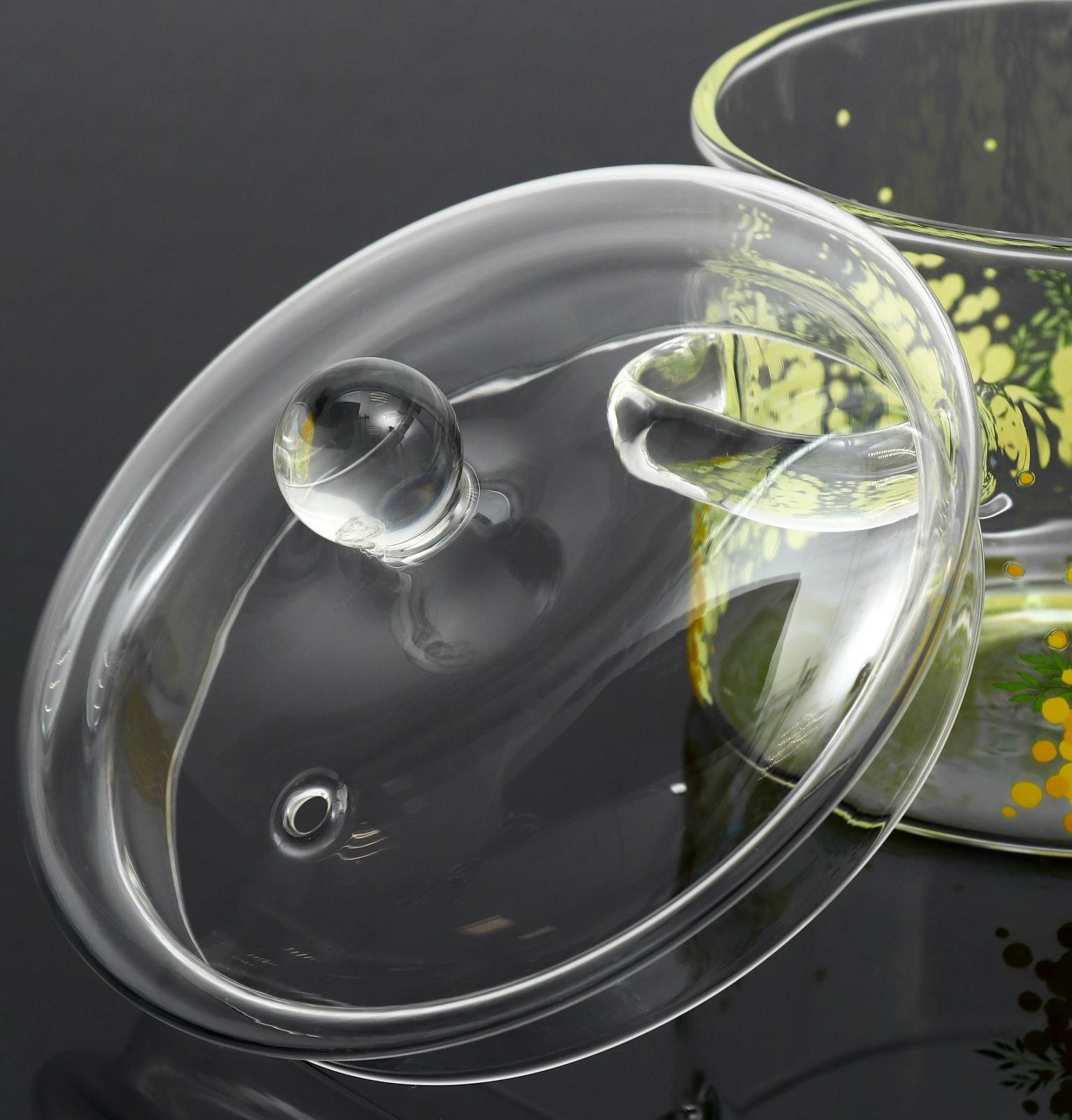 Кастрюля из жаропрочного стекла «Мимоза», 1300 мл