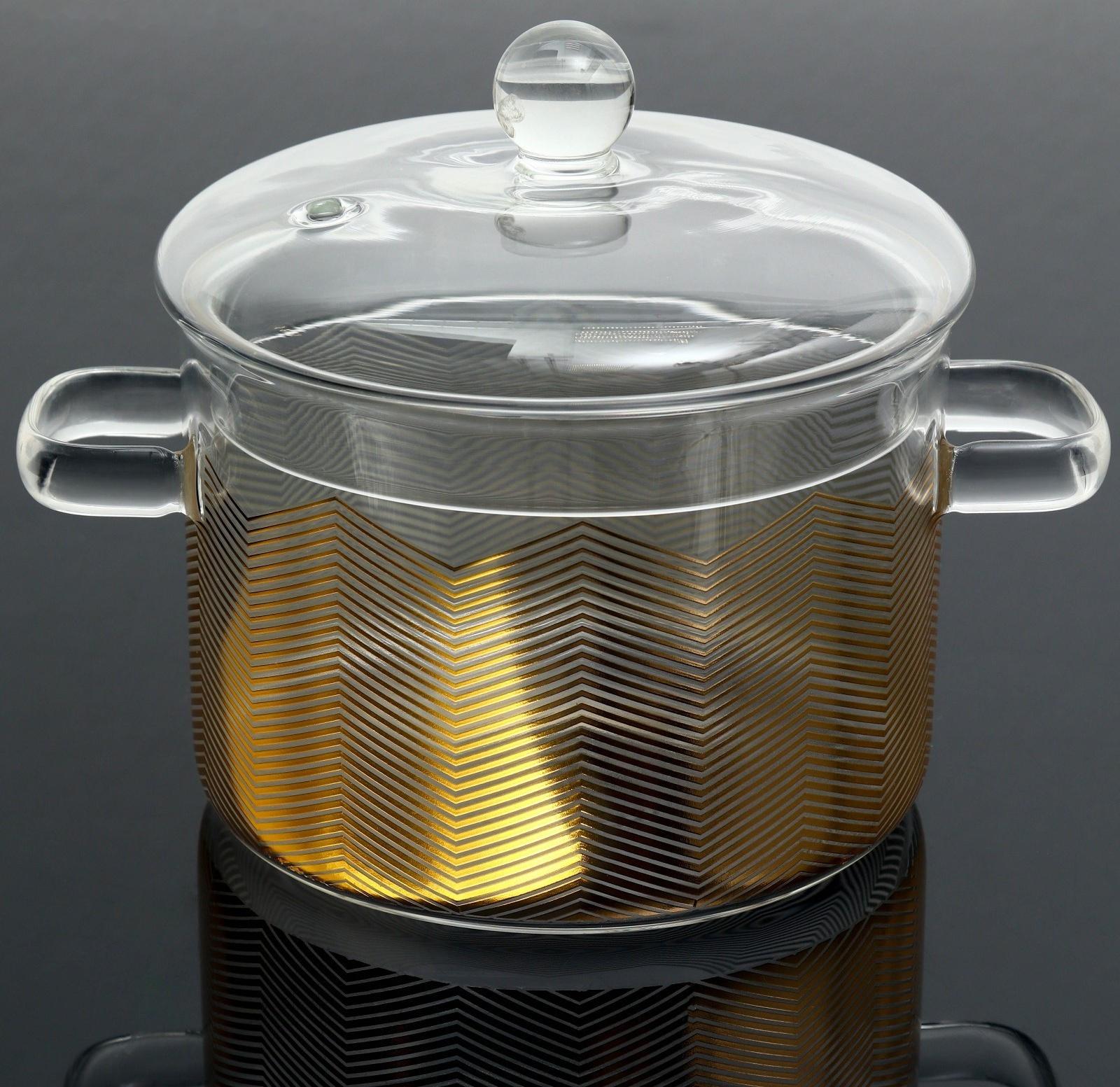 Кастрюля из жаропрочного стекла «Геометрия», 1500 мл