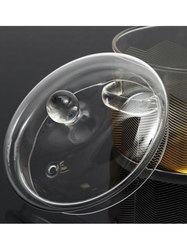 Кастрюля из жаропрочного стекла «Геометрия», 1500 мл