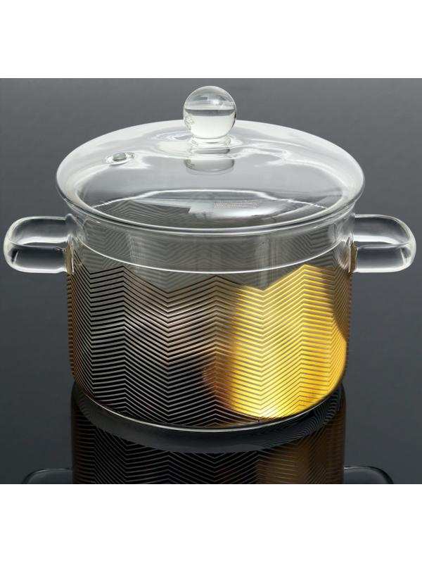 Кастрюля из жаропрочного стекла «Геометрия», 1500 мл