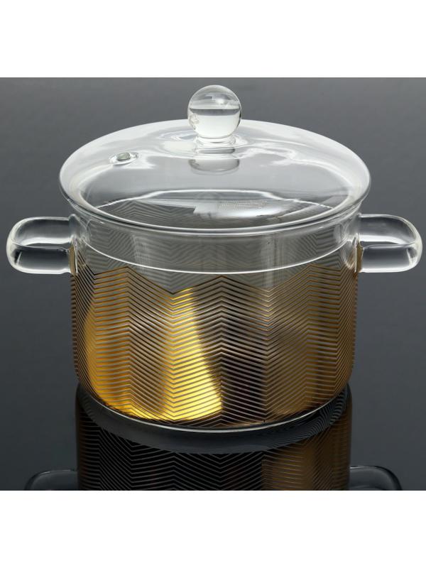 Кастрюля из жаропрочного стекла «Геометрия», 1500 мл