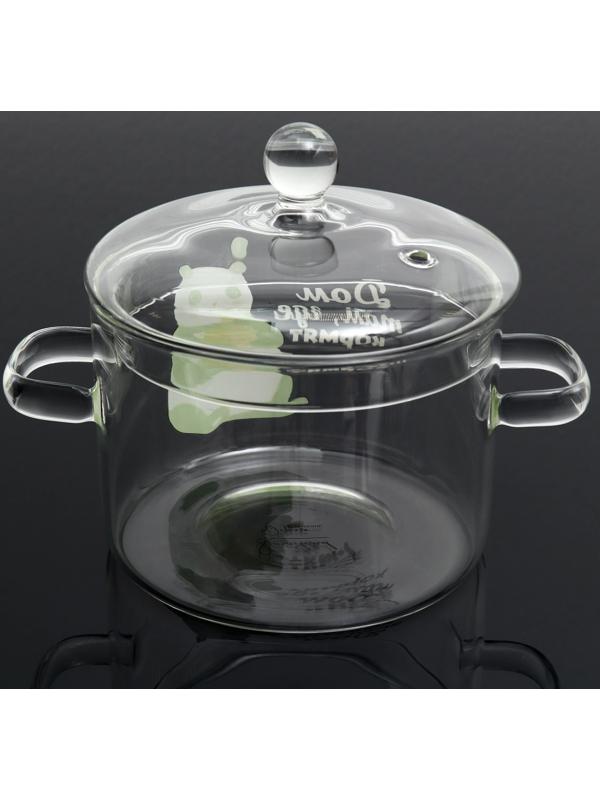 Кастрюля из жаропрочного стекла «Дом там, где кормят», 1500 мл