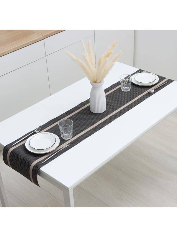 Дорожка на стол Magistro «Рона», 30×150 см, цвет чёрный