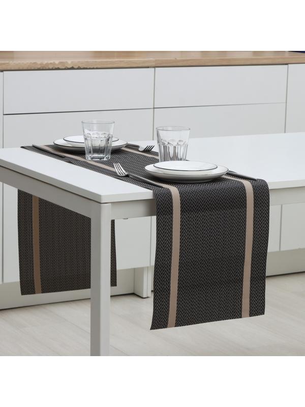 Дорожка на стол Magistro «Рона», 30×150 см, цвет чёрный