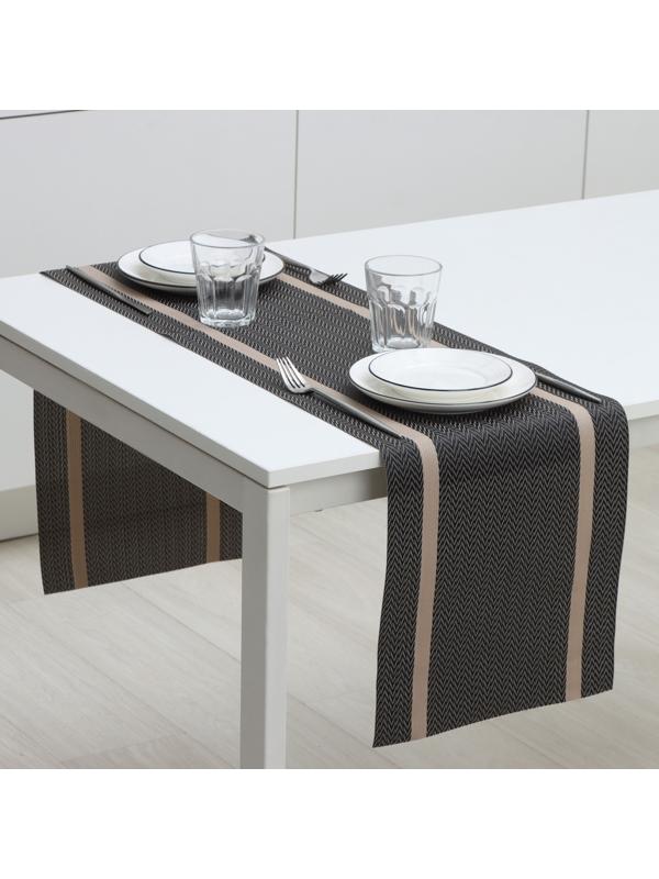 Дорожка на стол Magistro «Рона», 30×150 см, цвет чёрный