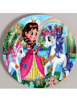 Тарелки бумажные «Принцесса», 18 см, 6 шт