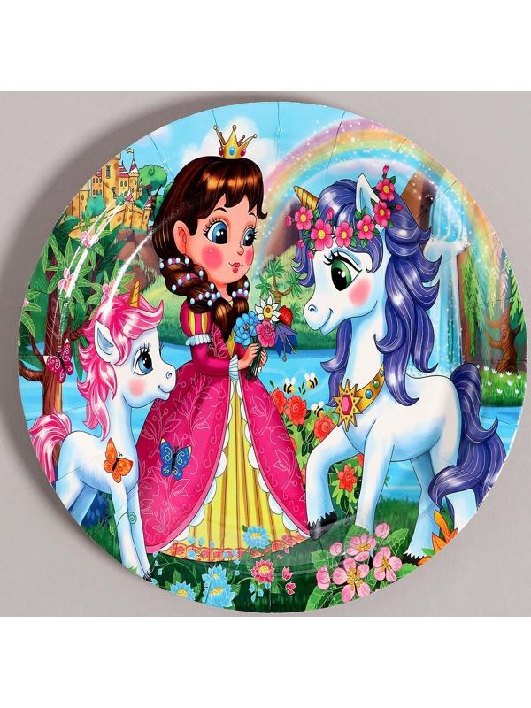 Тарелки бумажные «Принцесса», 18 см, 6 шт