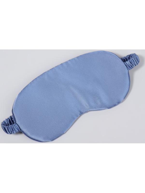 Маска для сна «ШЁЛК», 19 × 10 см, резинка одинарная, цвет тёмно-синий